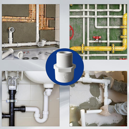 10Pcs PVC Male Adapter Pipe Fitting, 1 inch NPT Male Thread Connector for Plumbing Water Line