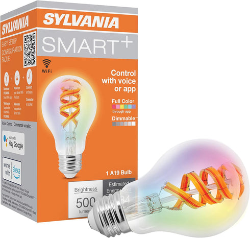 Sylvania WiFi LED Smart A19 RGBW Color and Amber Finish Filament Light