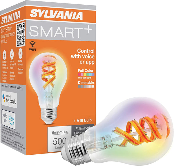 Sylvania WiFi LED Smart A19 RGBW Color and Amber Finish Filament Light
