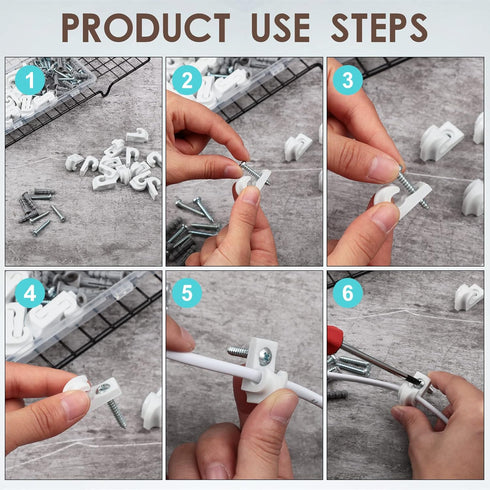 Wire Shelf Loop Clip Down Wall Clip, Heavy Duty Plastic Closet Shelf Bracket for Wire Shelving, 20 Pieces (White).