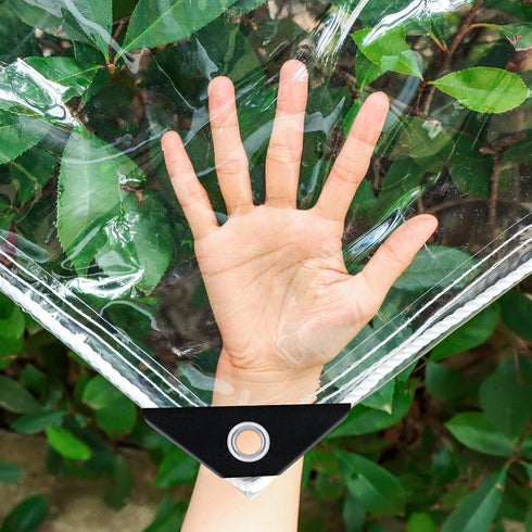 Niuyhe Clear Vinyl Tarp 6X8ft, Clear Tarps Heavy Duty Waterproof Tarp Cover with