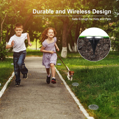 8 Pack 8 LYHOPE Solar Ground Lights Outdoor, LED Solar Disk Lights Waterproof Garden In-ground Pathway Light Landscape