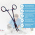 Dog Pet Ear/Nose Hair Puller Grooming Hemostat Locking Forceps, 5.5" Stainless Steel Curved Pliers (Black Multi Paws)