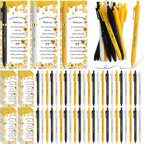 Engrowtic 80 Set Bee Baby Shower Gifts Pens for Guest Bee Themed
