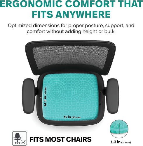 Tailbone Gel Seat Cushion for Support and Relief from Butt and Back Pain and Pressure - Cushions are Large Thick