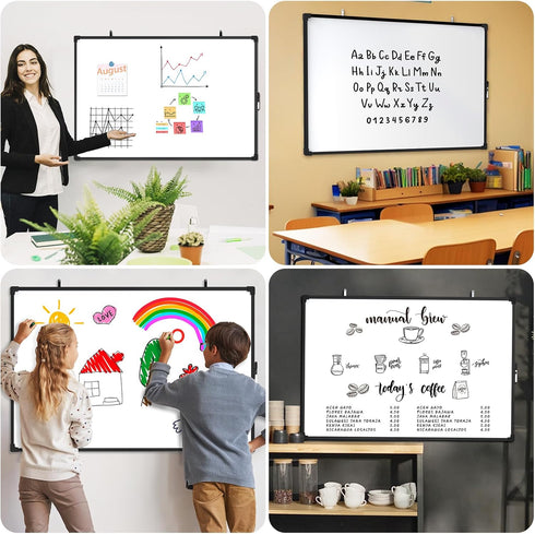 MaxGear Magnetic Dry Erase White Board - 36 X 24 Inches Double Sided Wall-Mounted for School and Office