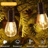 15M Dimmable Bulbs, 3 LED Outdoor String Lights Patio Hanging Light with Remote, Waterproof Shatterproof Edison Modes
