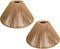 2 Pack Woven Rattan Lampshades, Conical Boho Style Pendant Light Shades, Small