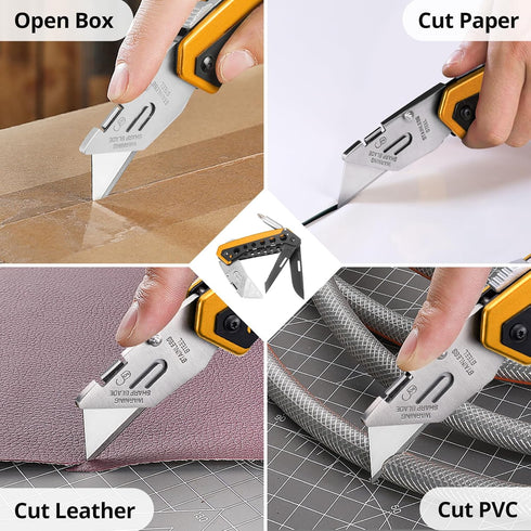 KAMBOLLY 6 1 5 Folding Utility Knife, Box Cutter Knife, Razor Work Knives, in Utility Knives Multitool with Razor