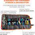 Ergodyne Arsenal 5871 Tool Roll-Up Pouch, 21-Pockets, Black Polyester, Tall