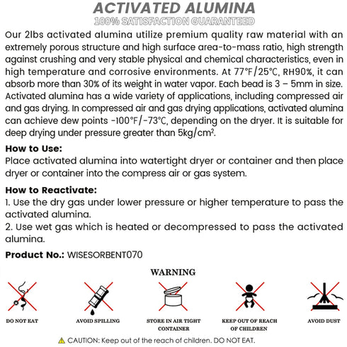 Wisesorb 4 LBS Activated Alumina, Reusable Desiccant Dehumidifier, Alumina Desiccant for Moisture Control