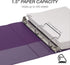 Samsill Durable 1.5 Inch D Ring Binder, Made in the USA, Purple, 4 Pack Holds 350 Pages