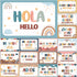 gisgfim 16 Pcs Spanish Words and Phrases Poster Set, Bulletin Board Study Spanish Classroom Decoration