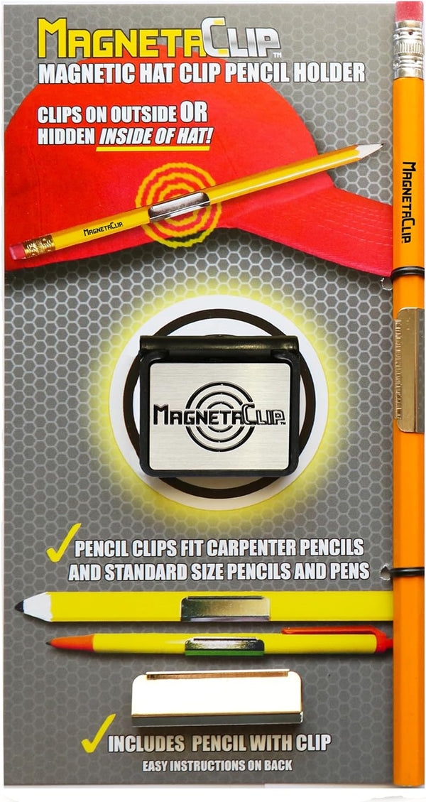 Magnetic Hat Clip Pencil Holder with Strong Magnetic Clip for Standard Pencils and Carpenter Pencils (1)