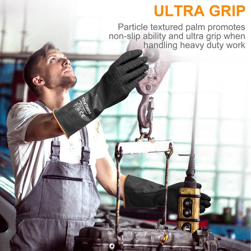 ThxToms Heavy Duty Rubber Gloves - Versatile Latex Chemical Resistant, 18" 1 Pair