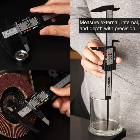 NEIKO 01417A 6” Digital Caliper | Electronic Measuring Tool Range of 0-6” or 0-150mm with Large LCD