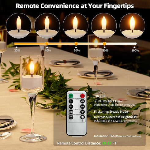 12Pcs Rechargeable Flameless Tea Lights Candles with Charging Station Battery Tea Lights Candles with Remote & Timer