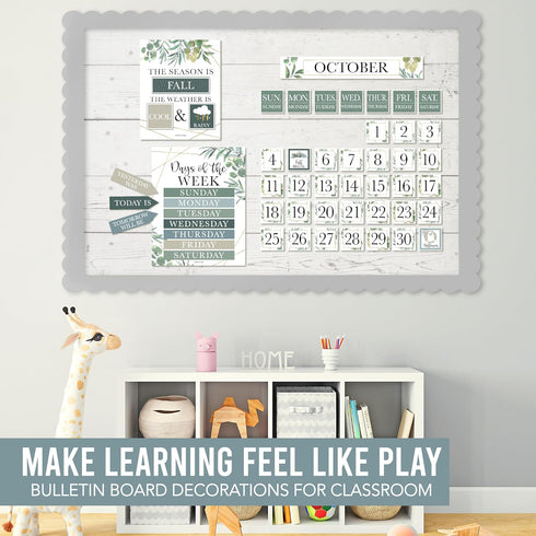 Hadley Designs Greenery Classroom Calendar Set, Bulletin Board Sets for Teachers