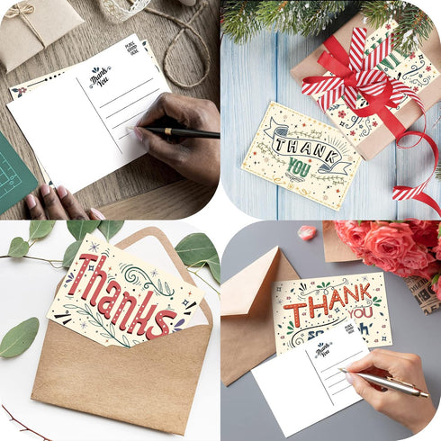 80 Pack 4 6 Inch Junkin Thank You Postcards x Thanks Blank Note Postcards Retro Appreciation Greeting Cards Assorted