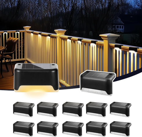 PATIOWIN Solar Deck Lights Outdoor, Solar Step Lights Waterproof Led Lights for