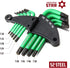 Powerbuilt L-Type Tamper Proof 9 Piece Wrench Set - Short Arm Torx Star Key with Holder