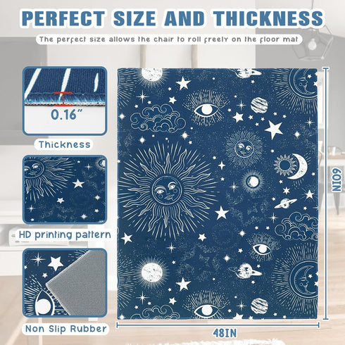 Wruzbxcn 48"X 60" Office Chair Mat for Hardwood Floor Office Rugs for Gaming Rolling Chairs Computer Desk Chair
