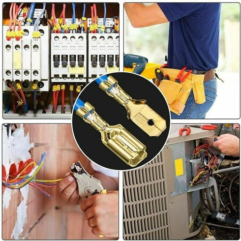 1000 Pcs Quick Splice Crimp Terminals, 2.8/4.8/6.3 mm Male Female Wire Spade Connector Assortment