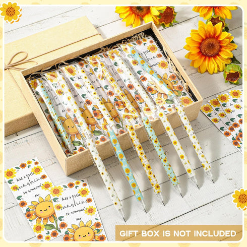 AmazingSpark 24 Set 0.7mm Sunflower Party Favors Retractable Sunflower Pencils Funny Mechanical Pencils with Positive