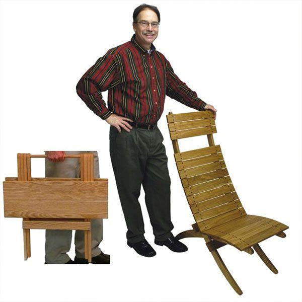 Woodcraft Project Paper Plan To Build Cross-Brace Chair And Folding Table -