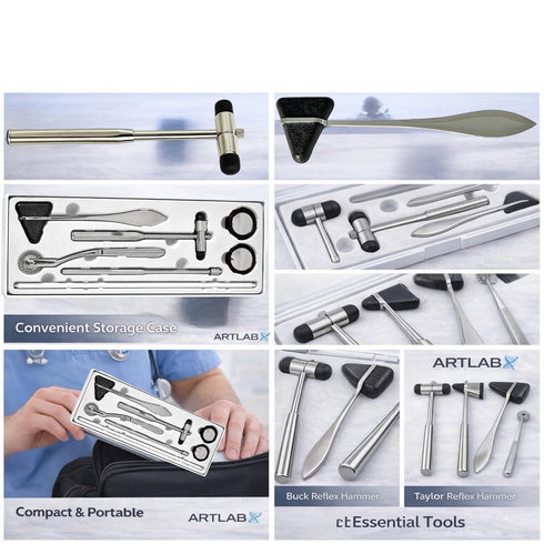 artlab Set-Reflex Hammer Set, Hammer,Taylor Hammer,Diagnostic (Set 7 -Neurological Percussion Instrument Includes