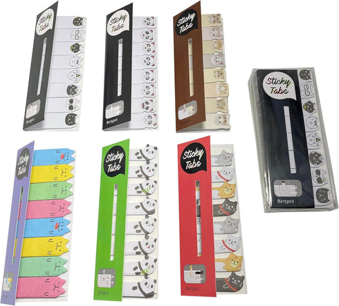 Cutepaper - Mini Lovely Cats Bookmark Sticky Notes, 720 Pages Colorful Memo Pad, Cute Animals Sticky Page Flags Gift