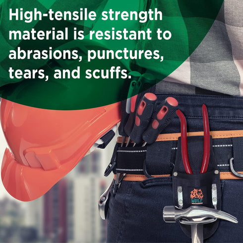 Wolf Hammer & Pliers Holster, Utility Pouch & Tool Holder, Heavy-Duty Steel, Ballistic Nylon, 3 Work Tool Belt Tunnel