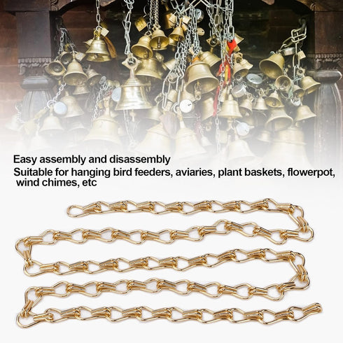 2PCS (2m/78.74in) Watris Veiyi Decorative Chain, Hanging Gold Chain, DIY Chandelier Decor Chain, Metal Chain for Home