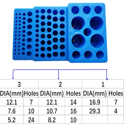 Multifunctional Test Tube Rack, Vial Rack for 0.2ml-50ml Test Tubes, Trapezoidal Design