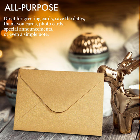 Gift Card Envelopes - 100-Count Mini Paper Envelopes for Small Note Cards, Gold and Silver, 4 x 2.7 Inches