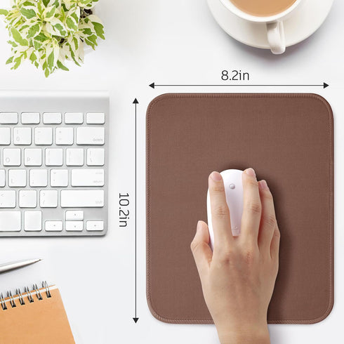 Cute Brown Mouse Pad - Splash-proof Textured 10.2 x 8.2 Inch, Stitched Edge Non-Slip Waterproof Rubber