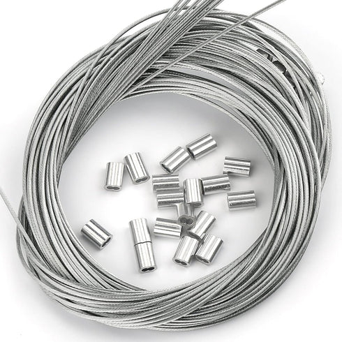 200 Pcs Aluminum Crimping Loop Sleeve 1/16", Cable Ferrule Wire Rope Sleeves for Loop Sleeve (200 Pcs)