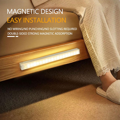Generic 4 11.8in Closet Counter PCS Punch-Free Smart Sensor Magnetic Rechargeable Led Lights, Motion Sensor Light