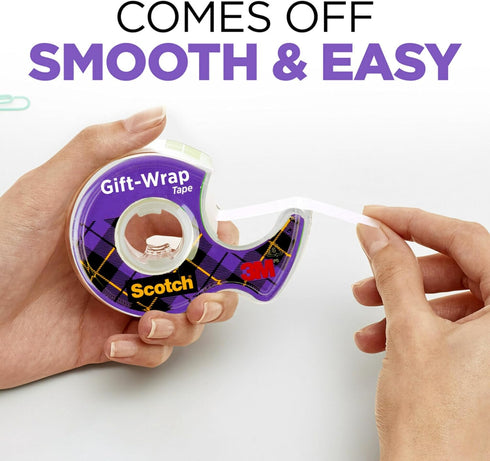 Scotch Gift-Wrap Tape, 2 Rolls, 3/4 x 600 Inches, The Go-to Tape for Holiday Gift Wrapping, Dispensered