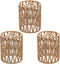 3-Pack Boho Rattan Lamp Shades,5.9" H x 4.7" D Woven Small Shade