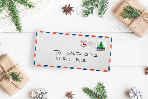 North Pole Self Inking Stamp, 13/16" x 2 3/16" Reindeer Rubber Stamp, Red Ink Christmas Letter Imprint
