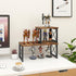 ELITEROO Wood Desktop Shelf, 2 Tier Adjustable Small Bookshelf Organizer, Freestanding Stackable Desk Stand, Rustic