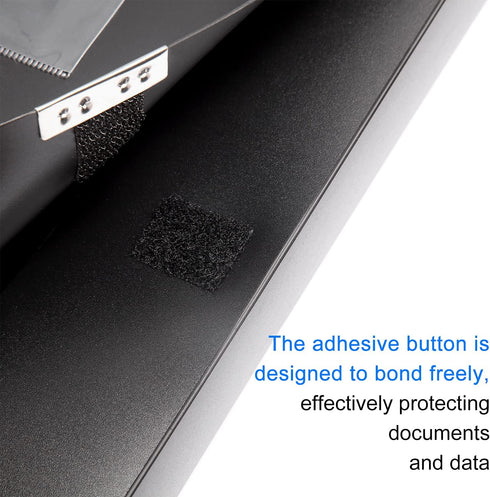 HUA JIE A4 Storage File Boxes, Foldable Plastic Archives Cases, Large Capacity, Thickened to 5.8cm, Black (Pack of 4)