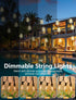 50FT 25 ST35 Bulbs LED Outdoor String Lights, Patio Lights with Shatterproof LED Vintage Edison Connectable LED String