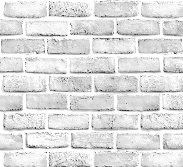 Yancorp 10ft White Gray Brick Wallpaper, Peel and Stick Vinyl Wrap, Self-Adhesive Contact Paper