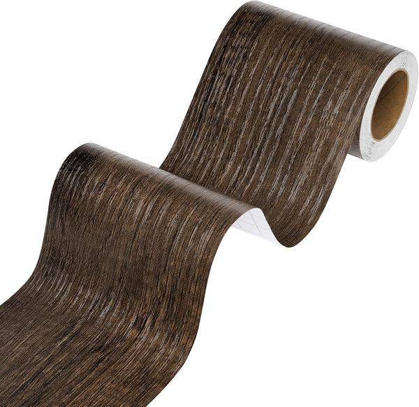 Stickyart Dark Wood Bulletin Board Borders, Peel and Stick Wood Wallpaper Trim 3inx50ft for Classroom Decor