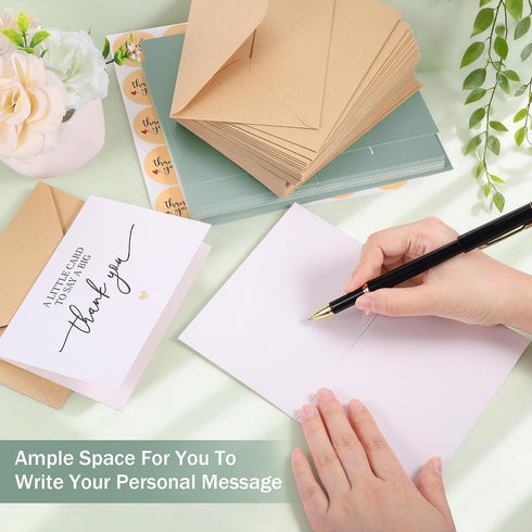 Yimomoyi 50 5.9x3.9 Inches Pk Thank You Cards, Thank You Cards & Notes with Envelopes | Pefect for Baby Shower Wedding