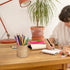 BTSKY 3 Pack Rattan Pen Cup, Handmade Desk Pencil Holders, Multi-Functional Woven Basket Organizer