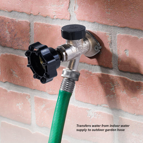 6 Inch 1/2" 3/4" Midline Valve Frost-Free Anti-Siphon Sillcock with Vacuum Breaker Chrome-Plated Brass, Lead-Free