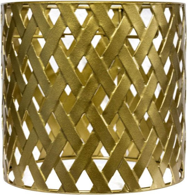 Osasy Gold Hollow drum lampshades, unique moroccan pattern small round metal lamp shade,patterned
